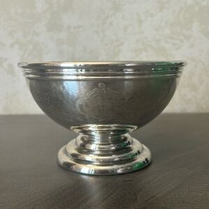 Christian Dior, Signed, Silvered and Hammered Footed Bowl. 5.5x3.5"